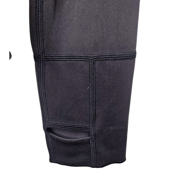 Oiselle Black and Gray Long Sleeve Tee-thumb holes, raglan sleeve, warm - Picture 3 of 7